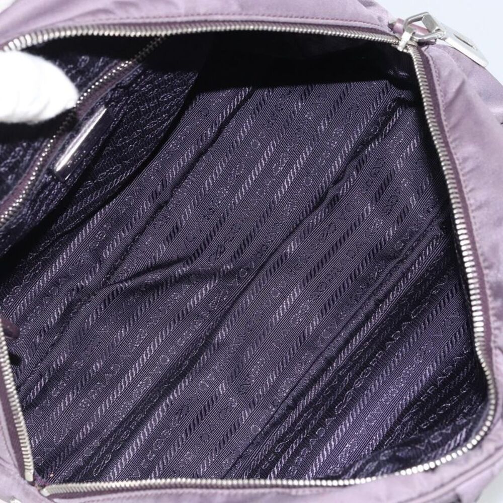 Prada Buckle Dome Satchel Tessuto Purple Nylon Handbag - Picture 5 of 16